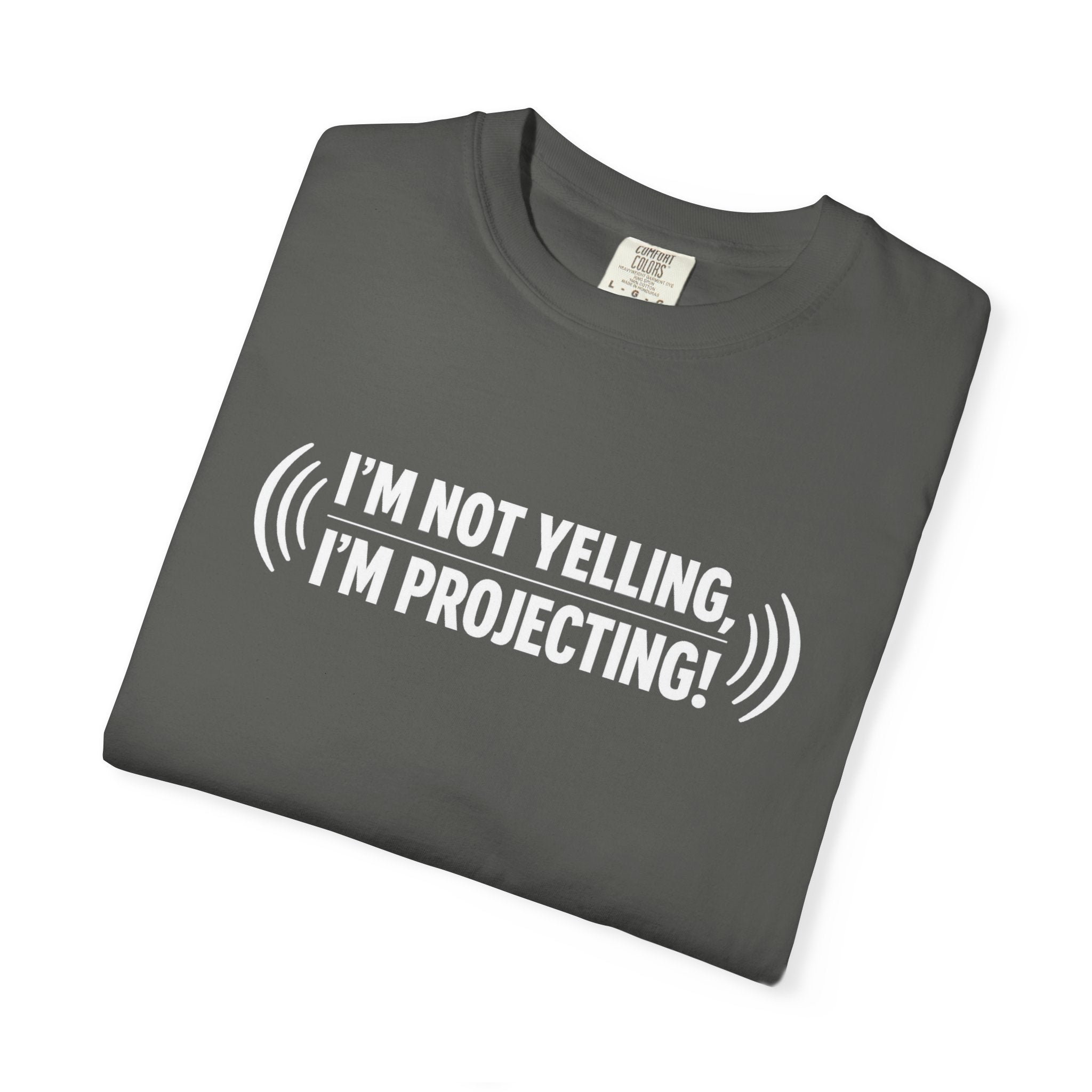 I'm Not Yelling I'm Projecting T-Shirt — Funny Voice Projection Tee