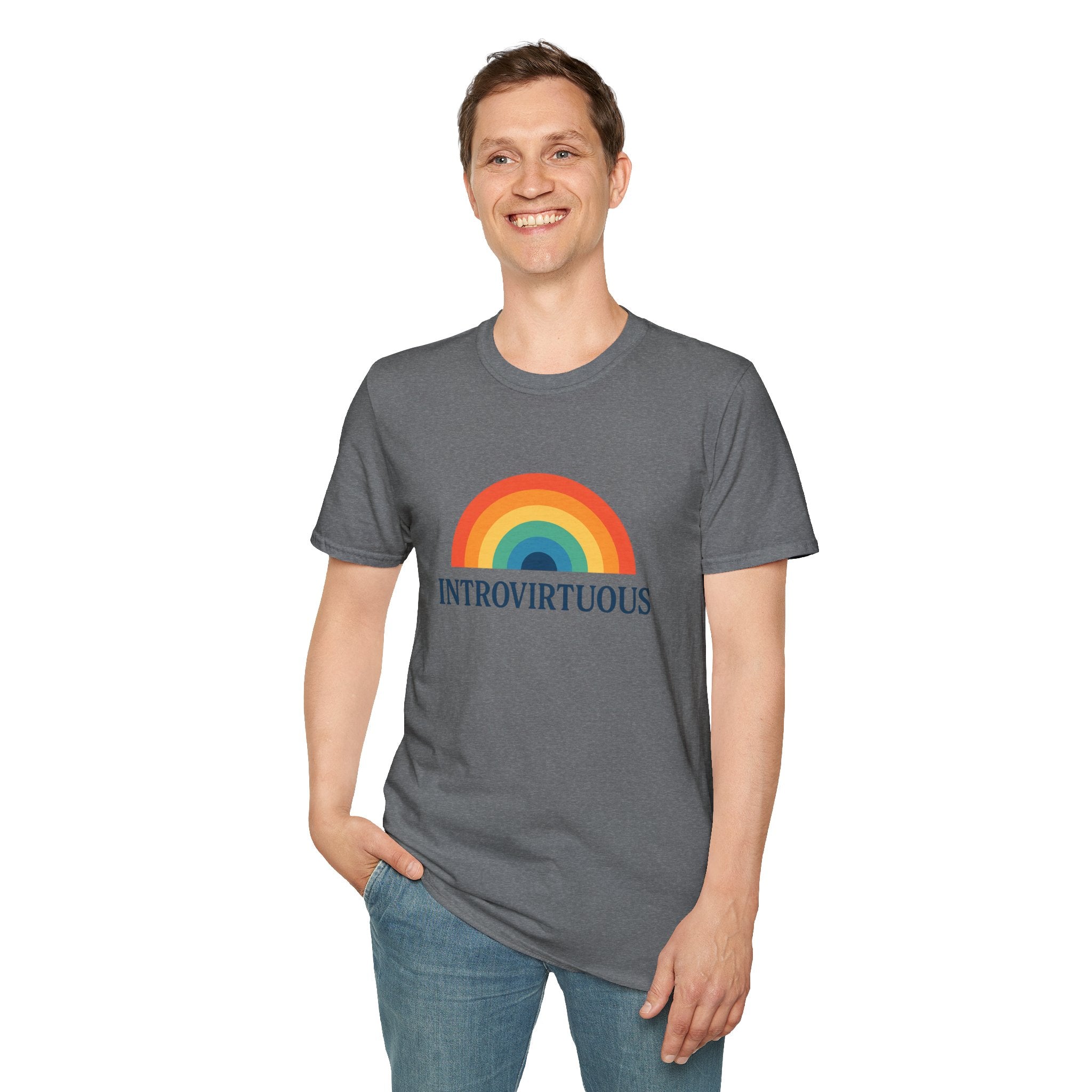 Introvirtuous Rainbow T-Shirt — Funny Introvert Graphic Tee