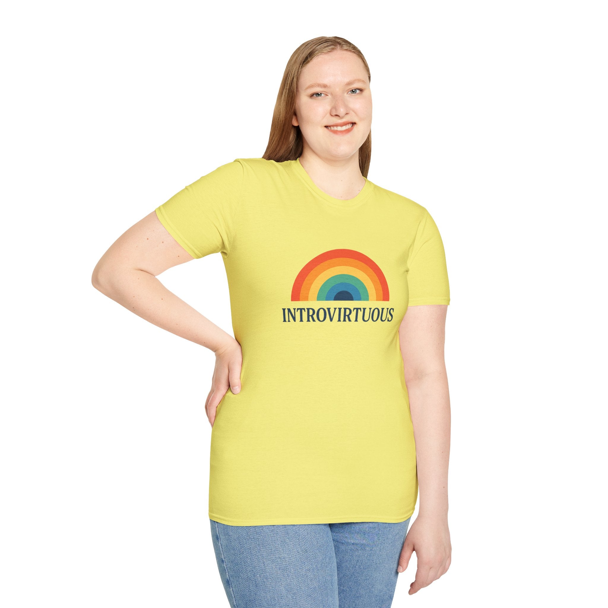 Introvirtuous Rainbow T-Shirt — Funny Introvert Graphic Tee