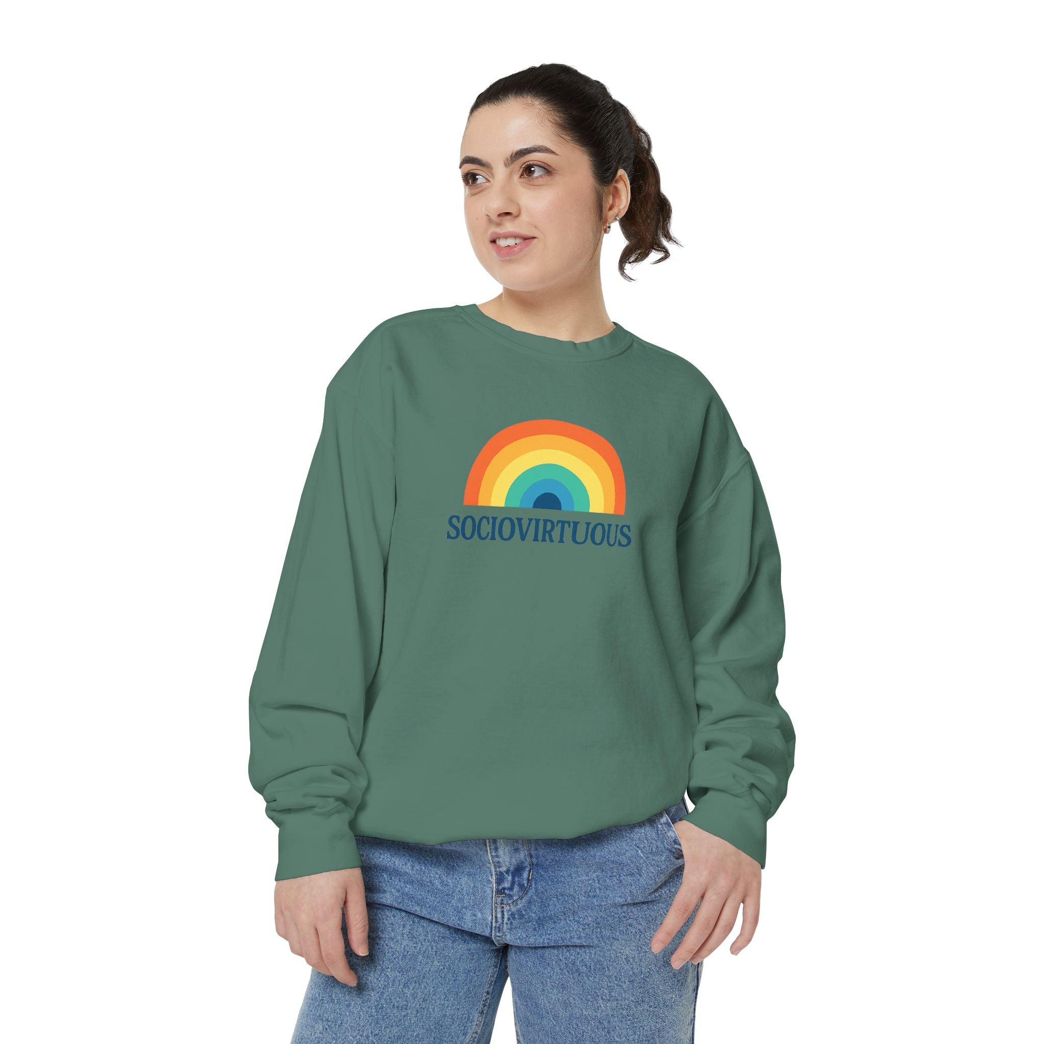 Sociovirtuous Rainbow Sweatshirt - Here to help