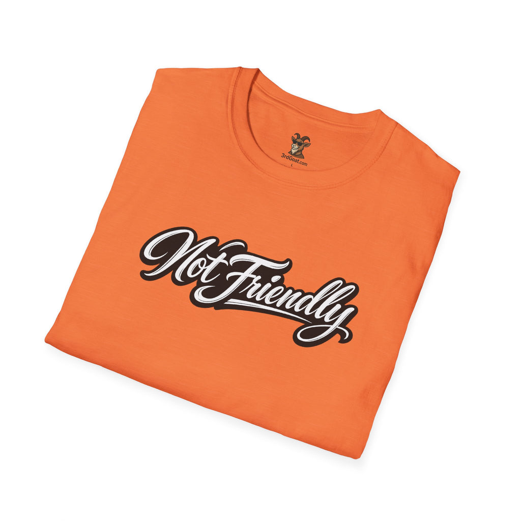 Not Friendly Graphic T-Shirt — Retro Script Statement Tee
