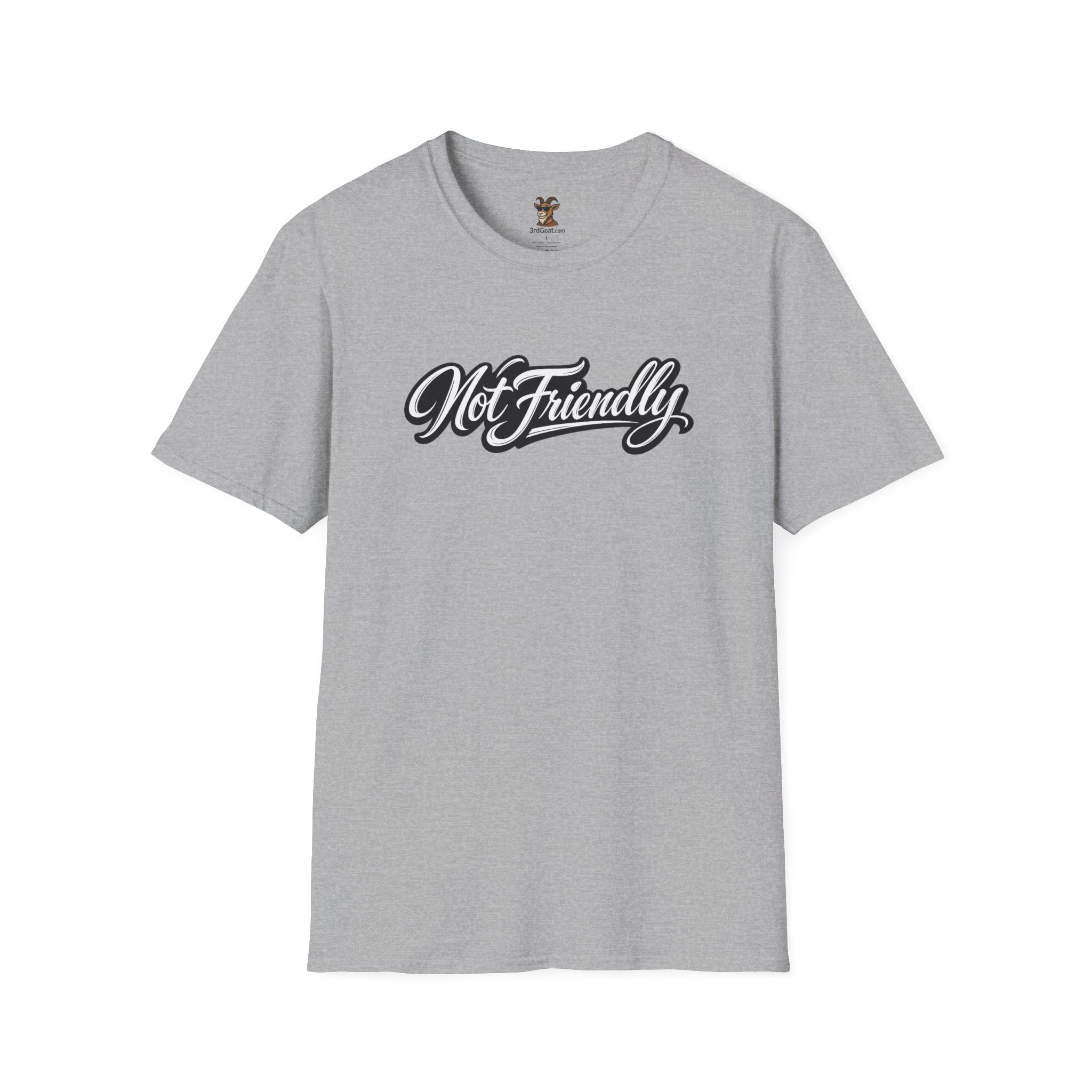 Not Friendly Graphic T-Shirt — Retro Script Statement Tee