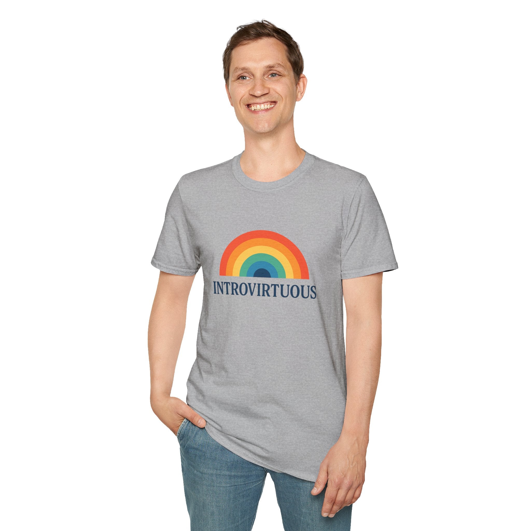 Introvirtuous Rainbow T-Shirt — Funny Introvert Graphic Tee