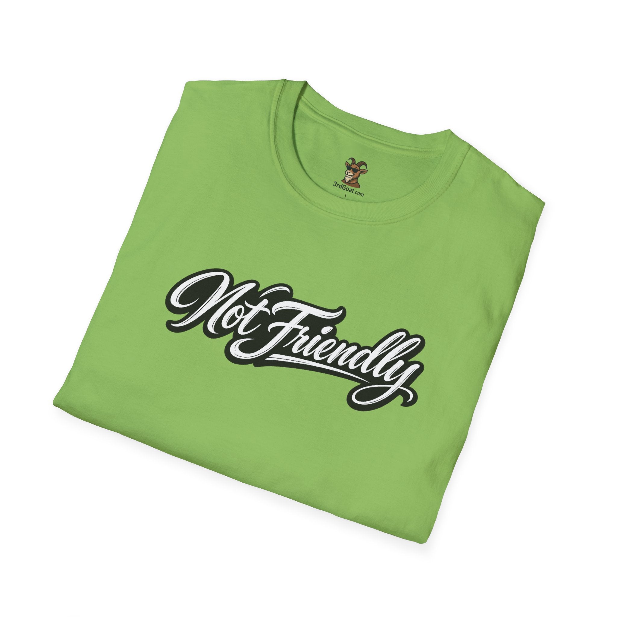 Not Friendly Graphic T-Shirt — Retro Script Statement Tee