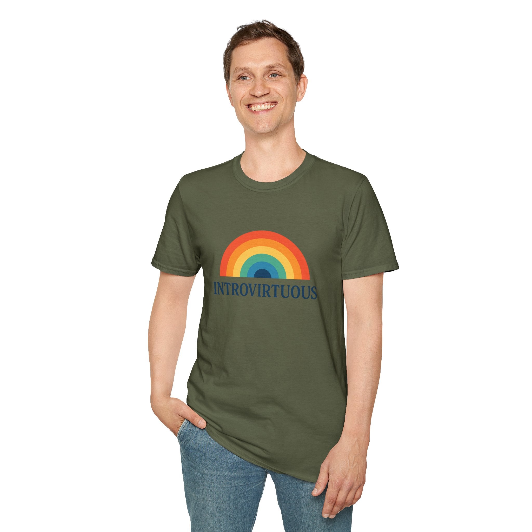 Introvirtuous Rainbow T-Shirt — Funny Introvert Graphic Tee