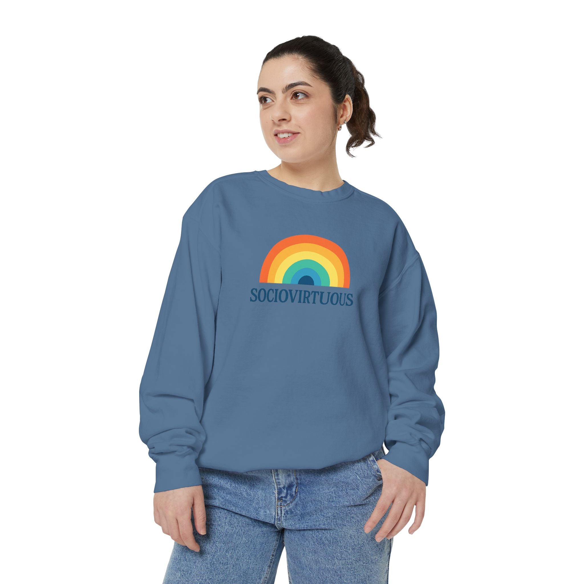 Sociovirtuous Rainbow Sweatshirt - Here to help