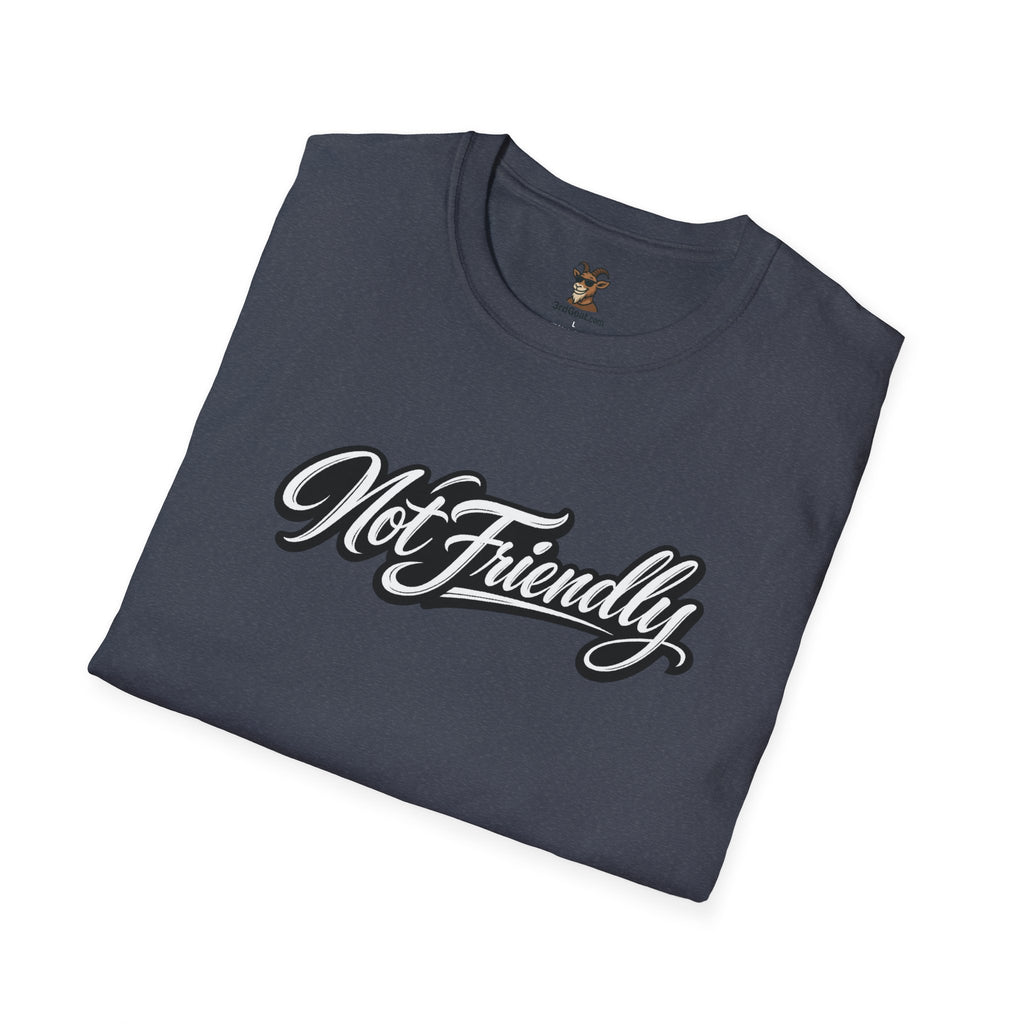 Not Friendly Graphic T-Shirt — Retro Script Statement Tee