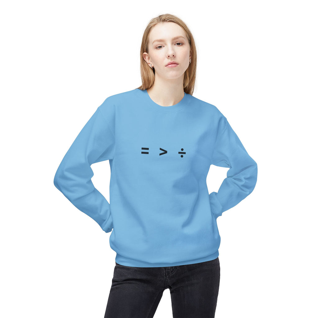 Equality Greater Than Division crewneck sweatshirt