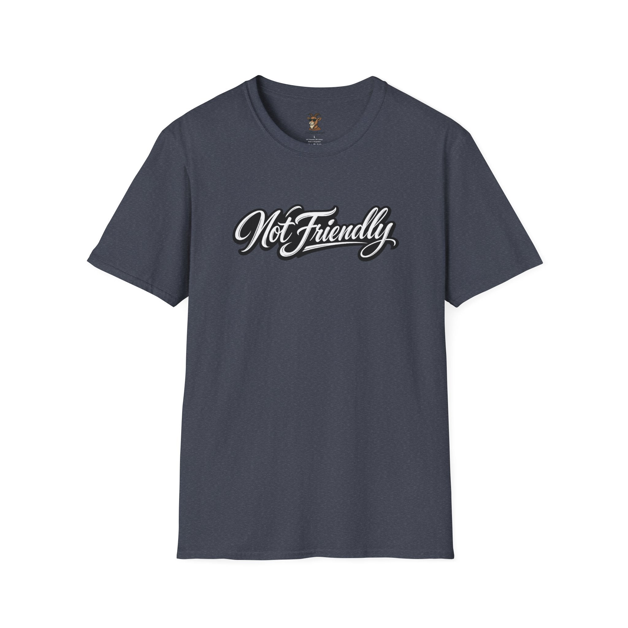 Not Friendly Graphic T-Shirt — Retro Script Statement Tee