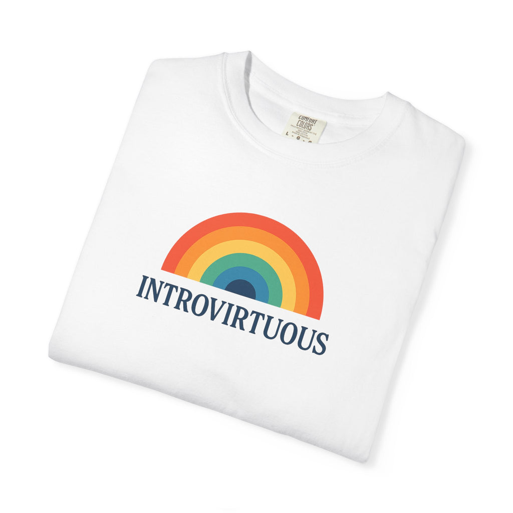 Introvirtuous Rainbow Comfort Colors T-Shirt - Here by duty