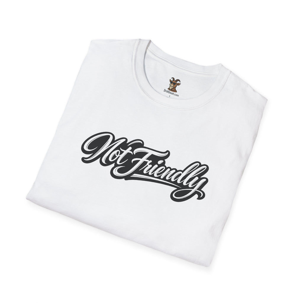 Not Friendly Graphic T-Shirt — Retro Script Statement Tee