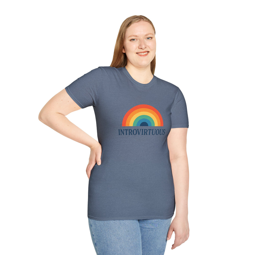 Introvirtuous Rainbow T-Shirt — Funny Introvert Graphic Tee
