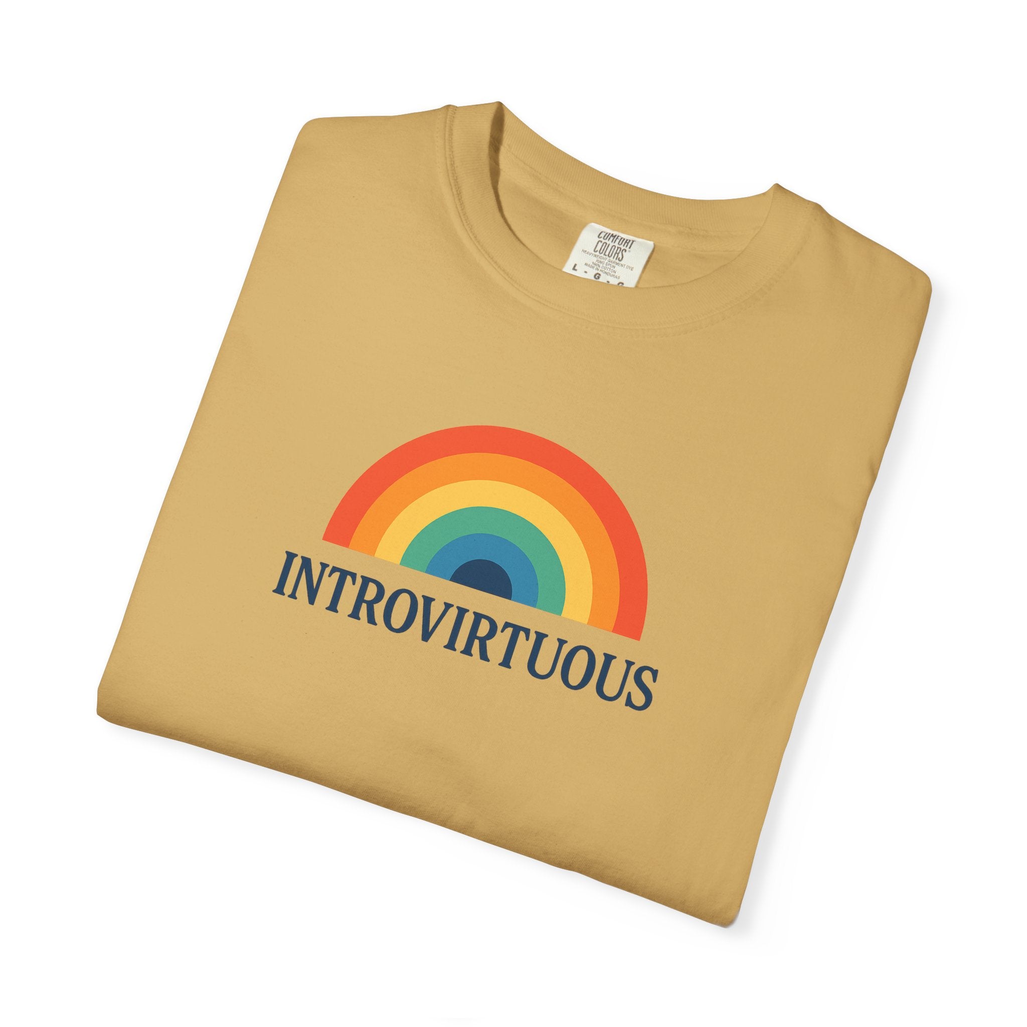 Introvirtuous Rainbow Comfort Colors T-Shirt - Here by duty