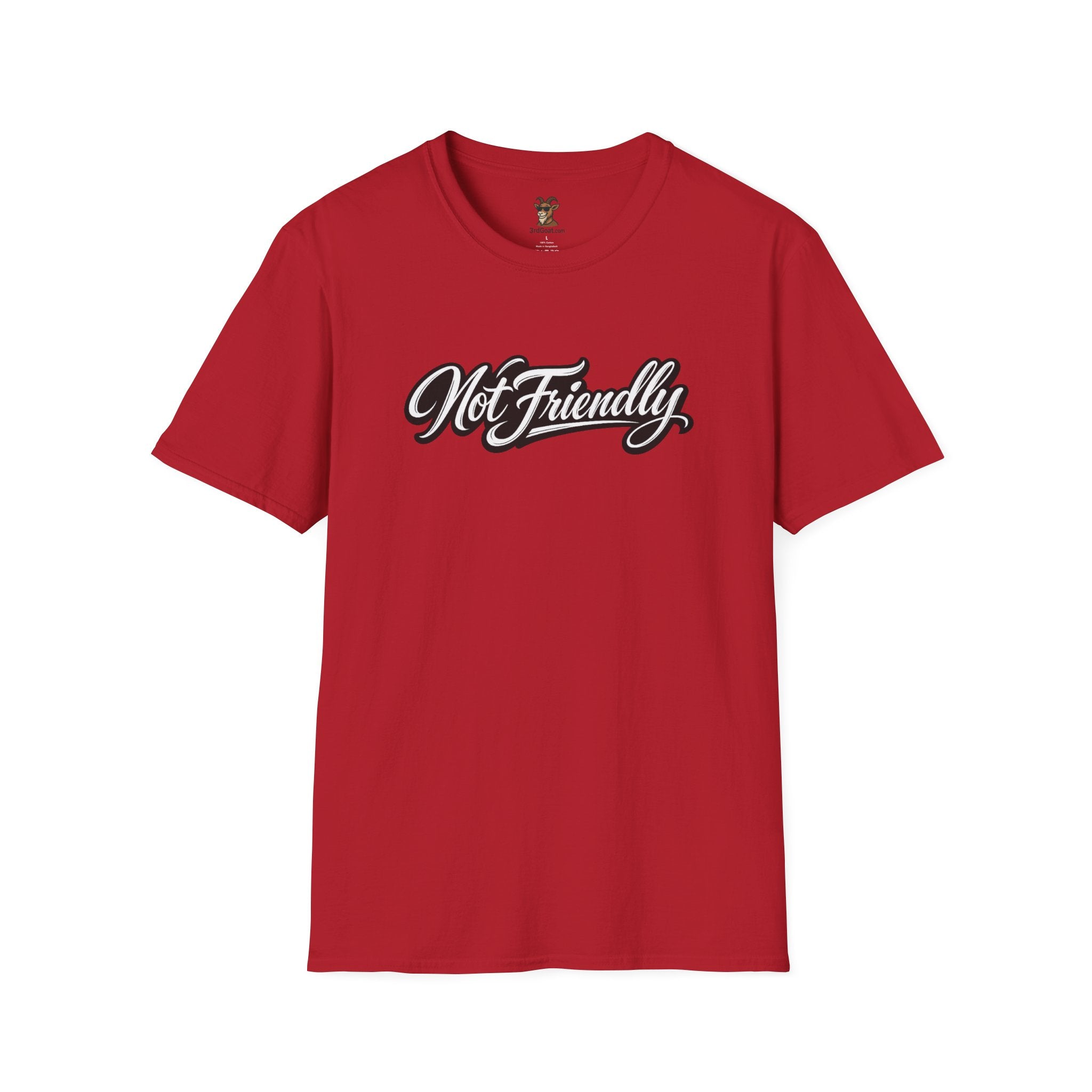 Not Friendly Graphic T-Shirt — Retro Script Statement Tee