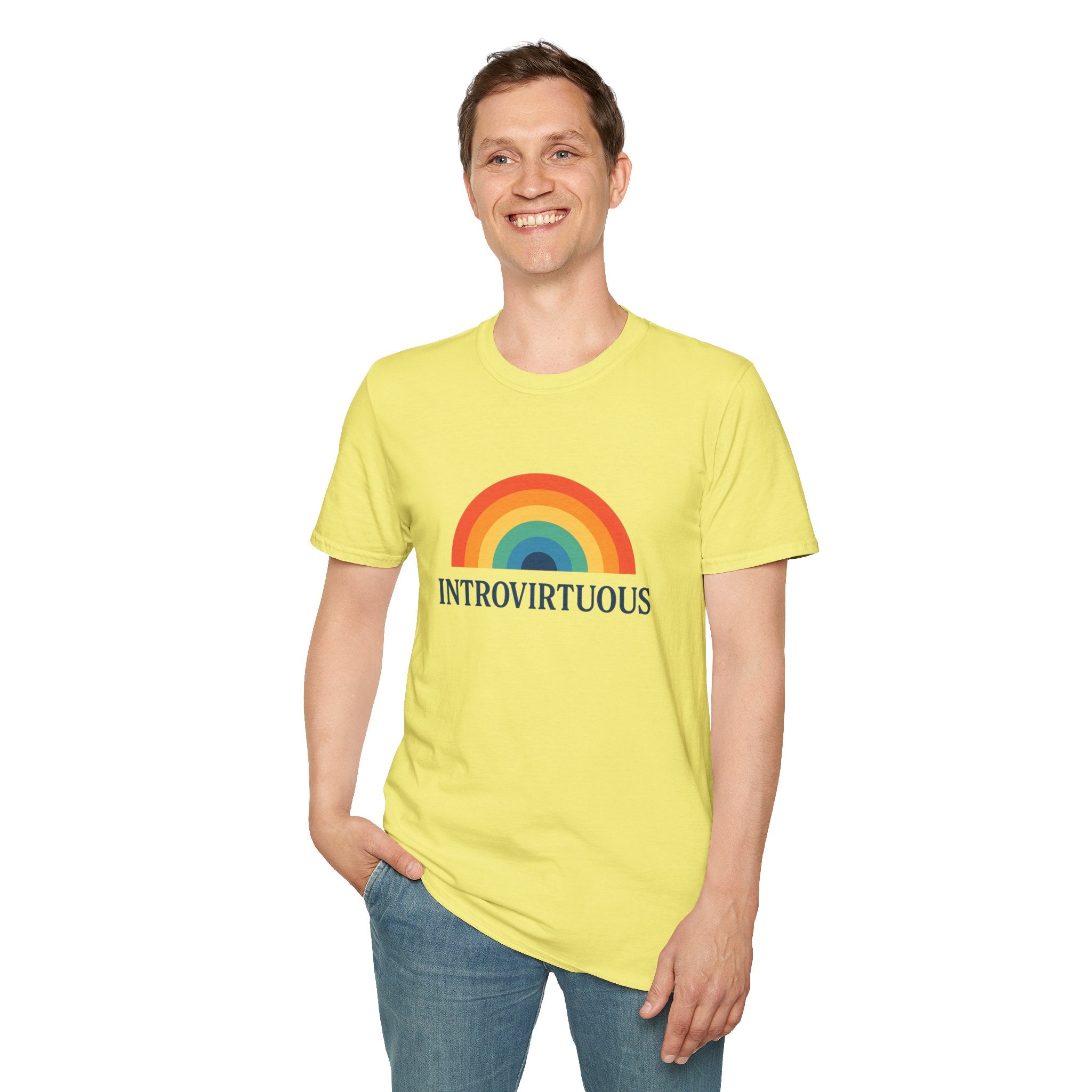 Introvirtuous Rainbow T-Shirt — Funny Introvert Graphic Tee