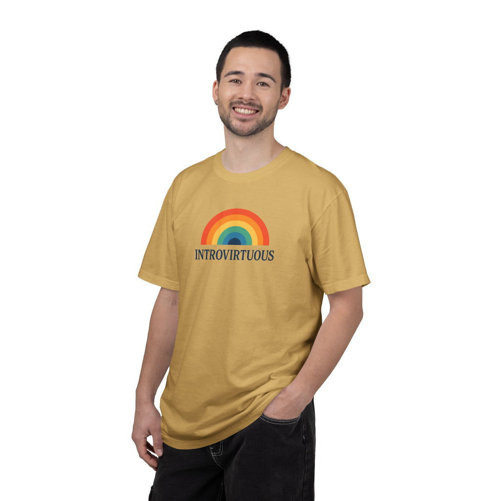 Introvirtuous Rainbow Comfort Colors T-Shirt - Here by duty