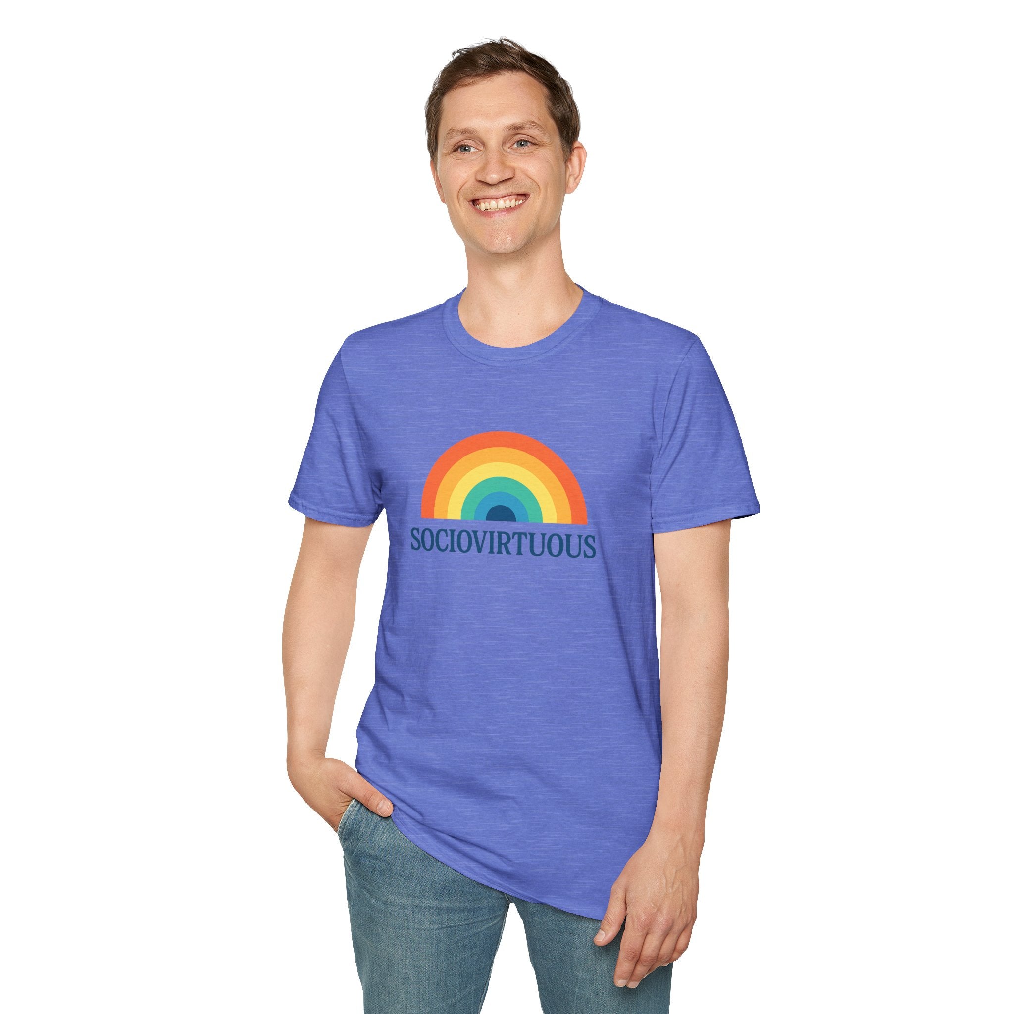 Copy of Introvirtuous Rainbow T-Shirt - Here by duty