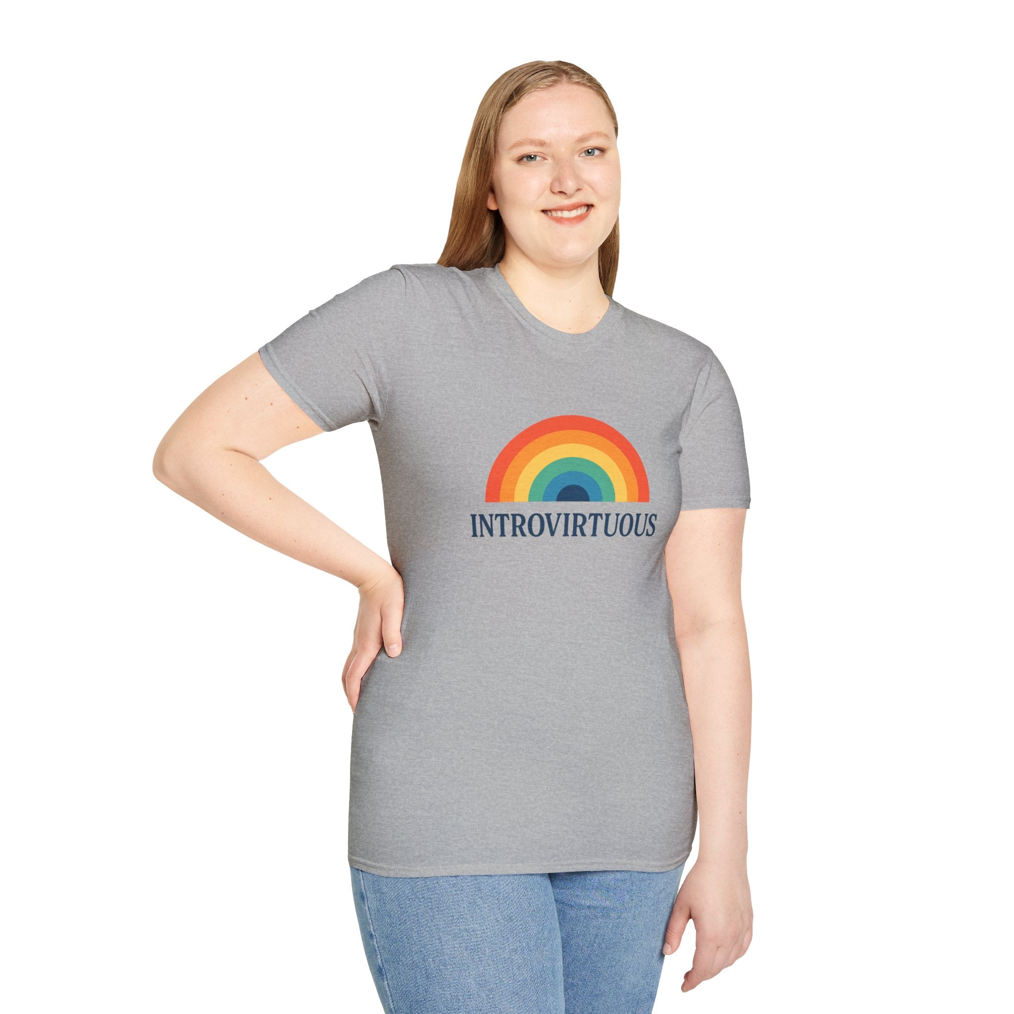 Introvirtuous Rainbow T-Shirt — Funny Introvert Graphic Tee