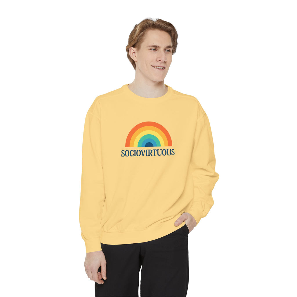 Sociovirtuous Rainbow Sweatshirt - Here to help