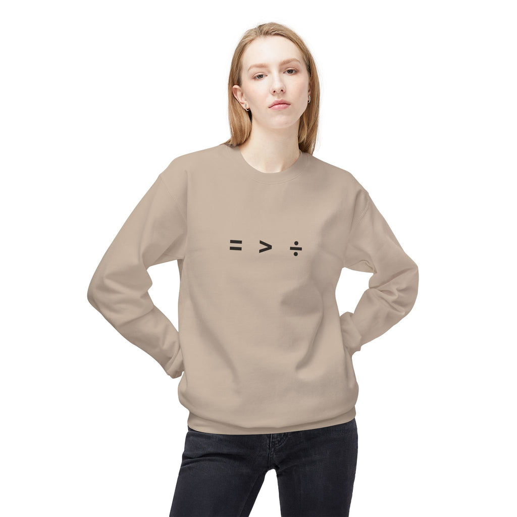 Equality Greater Than Division crewneck sweatshirt
