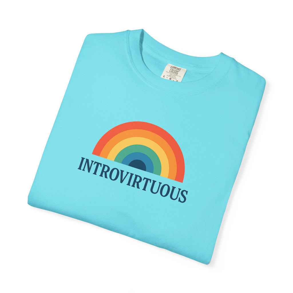 Introvirtuous Rainbow Comfort Colors T-Shirt - Here by duty