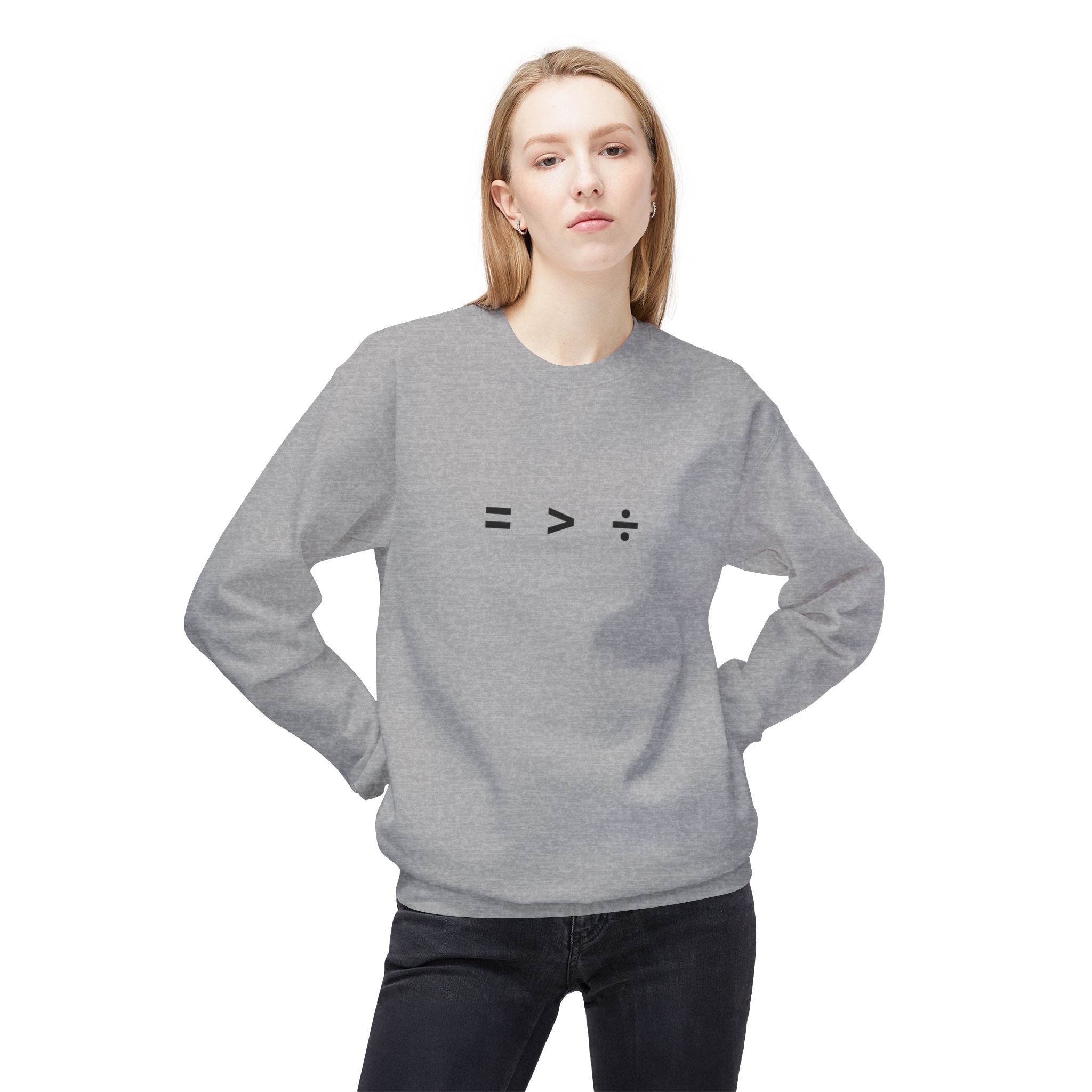 Equality Greater Than Division crewneck sweatshirt