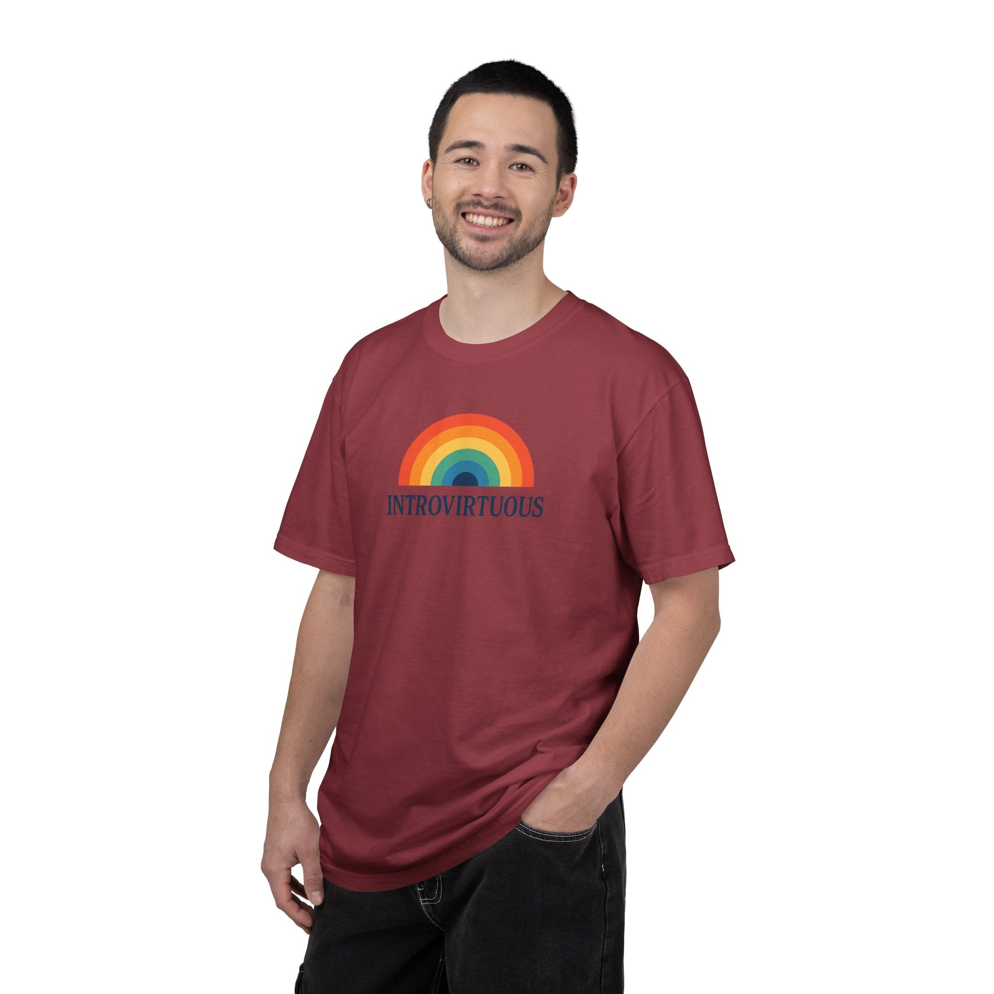 Introvirtuous Rainbow Comfort Colors T-Shirt - Here by duty