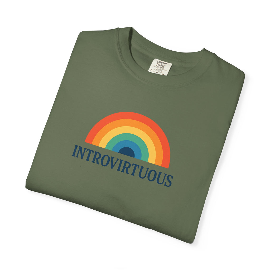 Introvirtuous Rainbow Comfort Colors T-Shirt - Here by duty