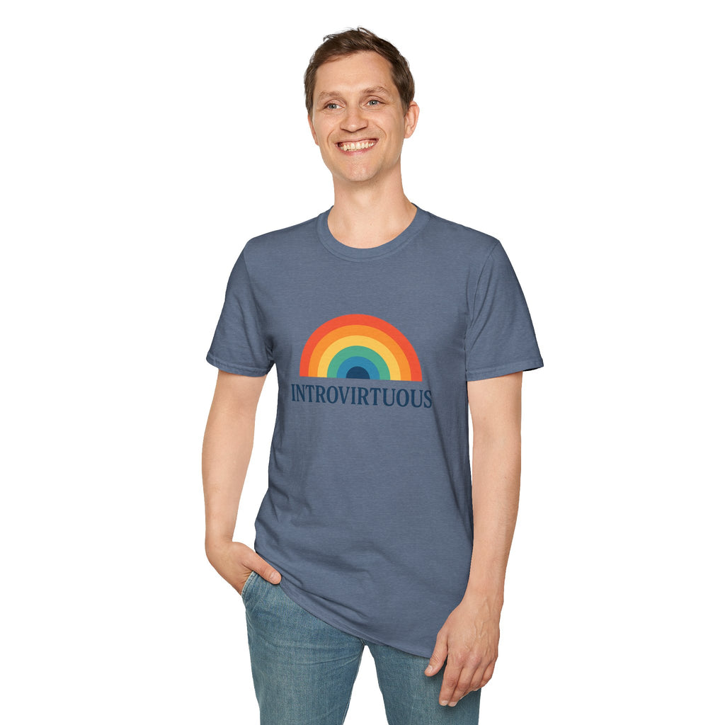 Introvirtuous Rainbow T-Shirt — Funny Introvert Graphic Tee