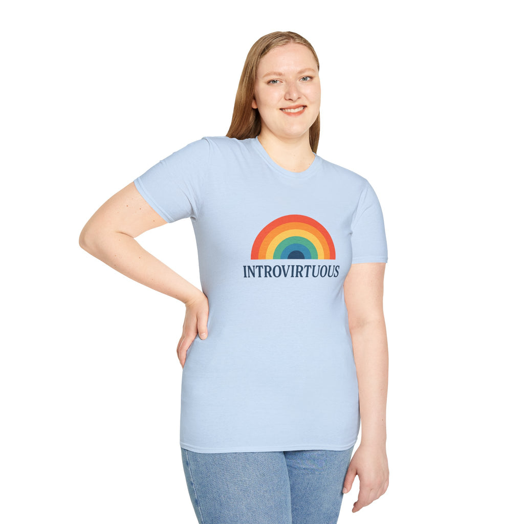 Introvirtuous Rainbow T-Shirt — Funny Introvert Graphic Tee