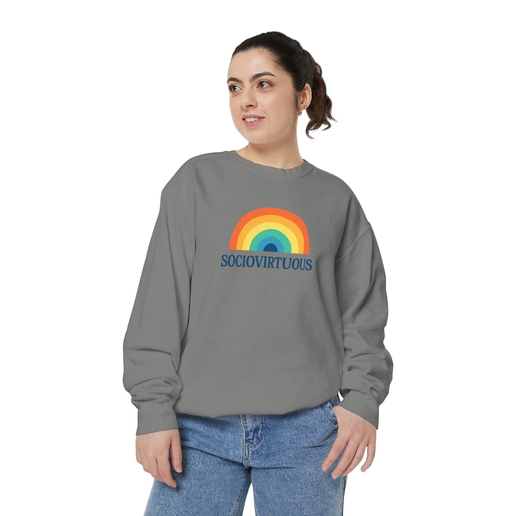 Sociovirtuous Rainbow Sweatshirt - Here to help
