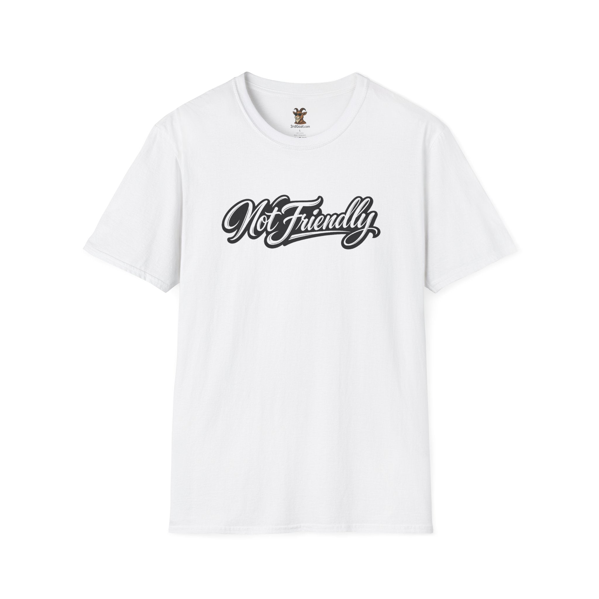 Not Friendly Graphic T-Shirt — Retro Script Statement Tee