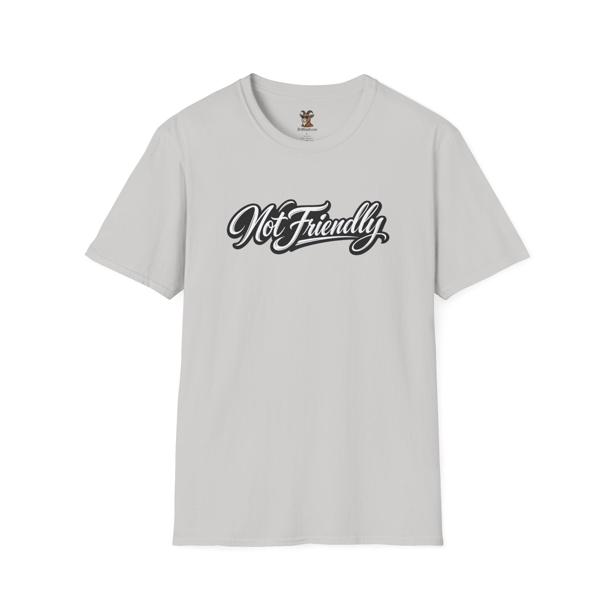 Not Friendly Graphic T-Shirt — Retro Script Statement Tee