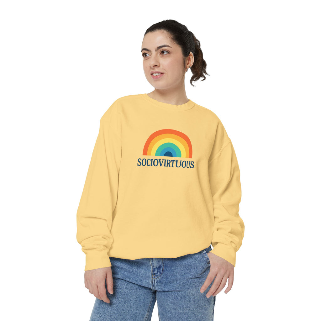 Sociovirtuous Rainbow Sweatshirt - Here to help