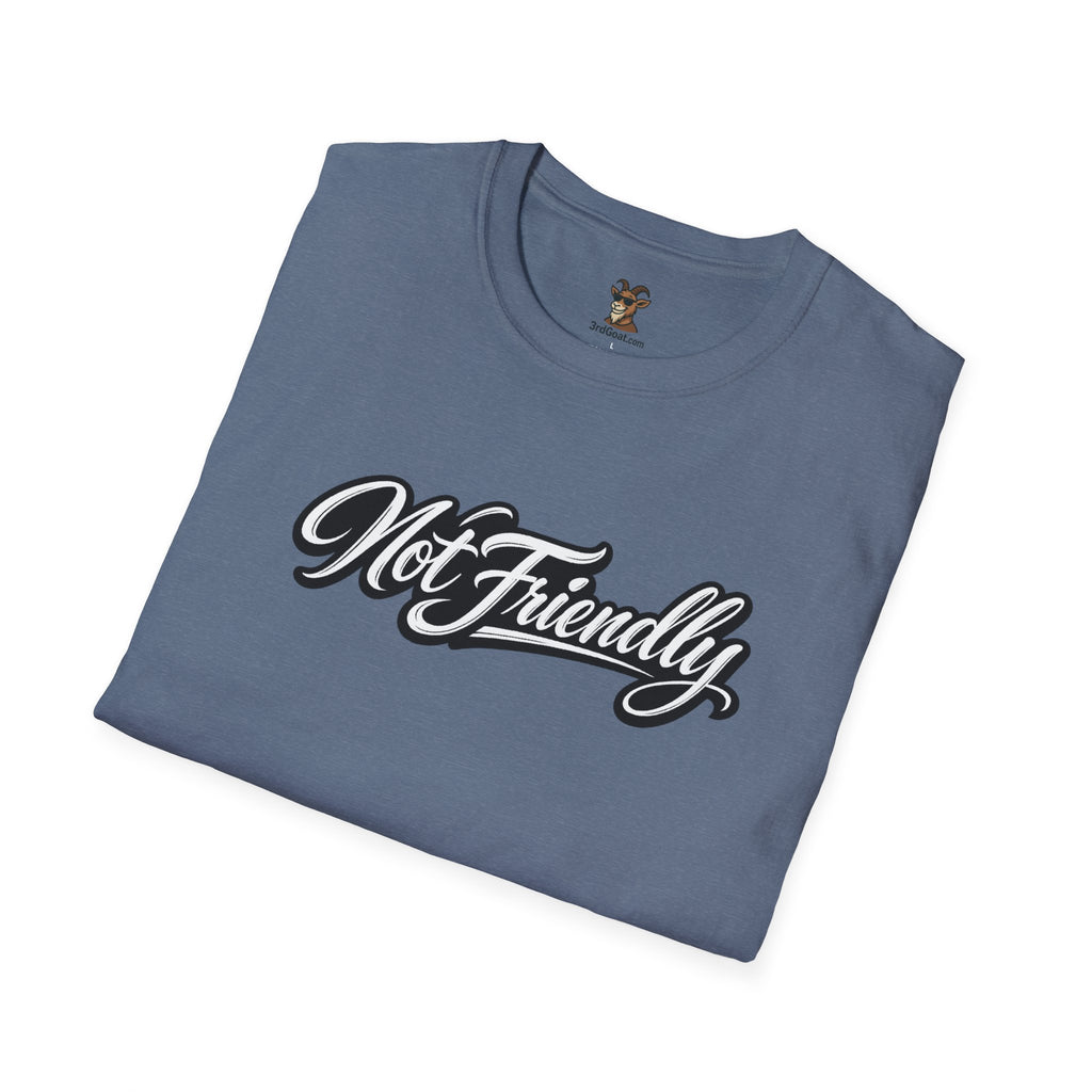 Not Friendly Graphic T-Shirt — Retro Script Statement Tee