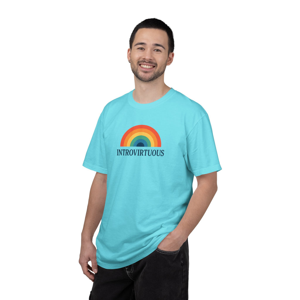 Introvirtuous Rainbow Comfort Colors T-Shirt - Here by duty