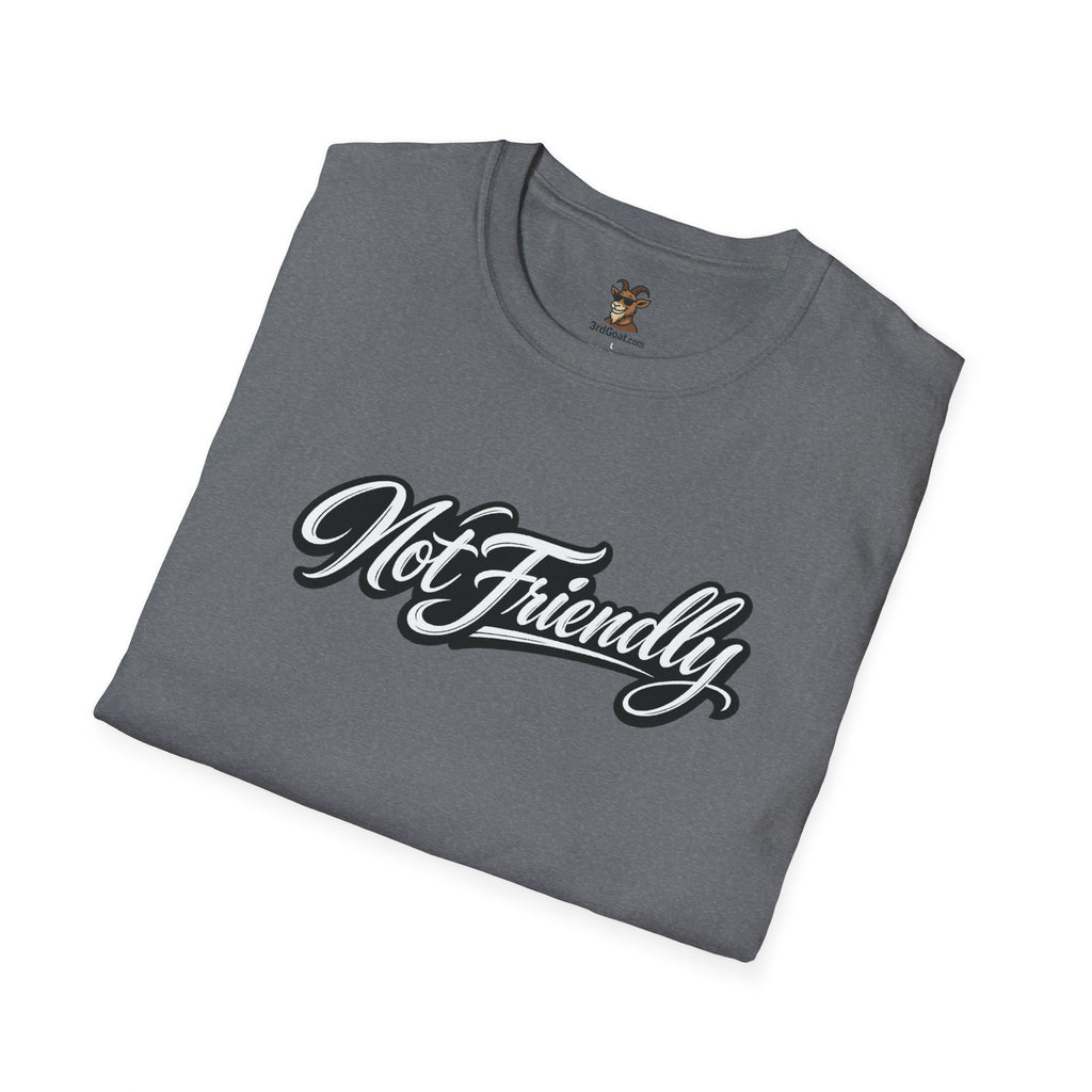 Not Friendly Graphic T-Shirt — Retro Script Statement Tee