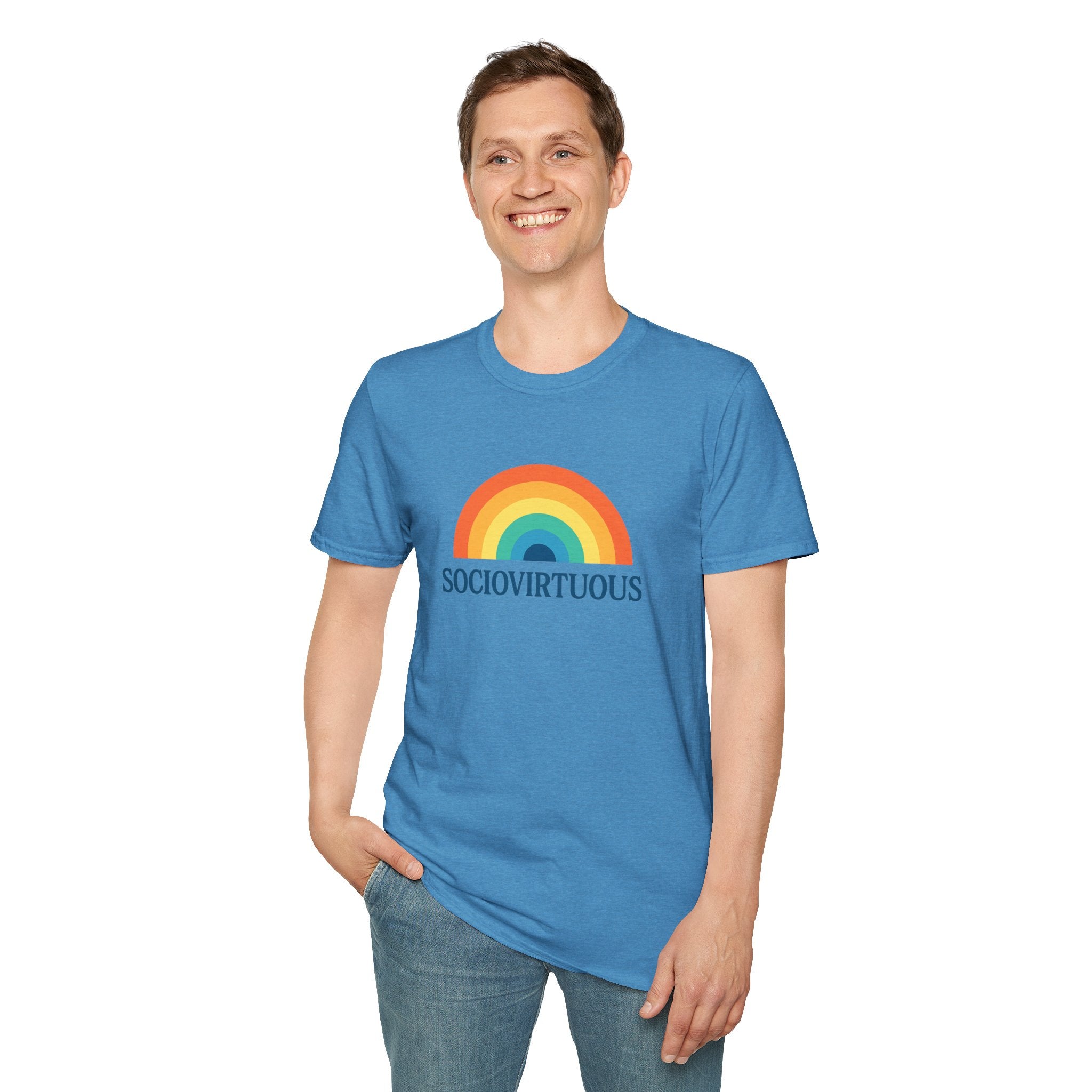 Copy of Introvirtuous Rainbow T-Shirt - Here by duty
