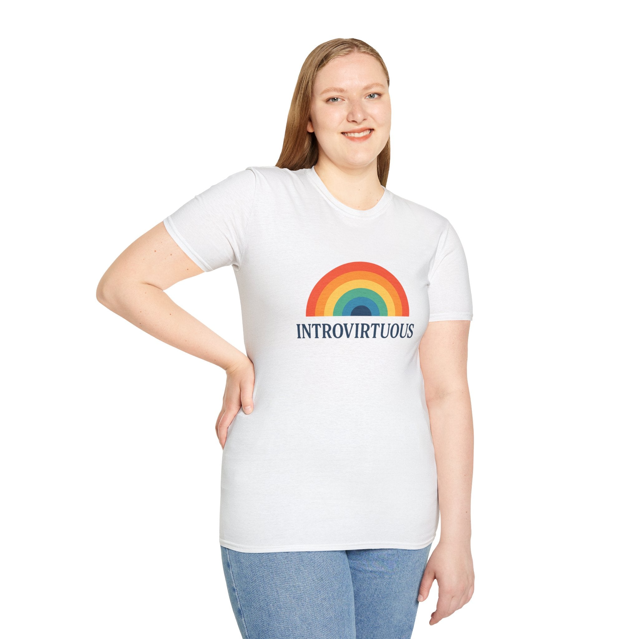 Introvirtuous Rainbow T-Shirt — Funny Introvert Graphic Tee