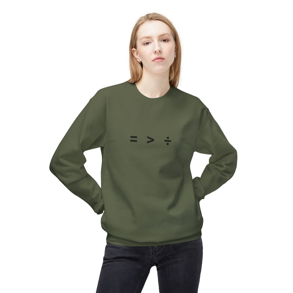 Equality Greater Than Division crewneck sweatshirt